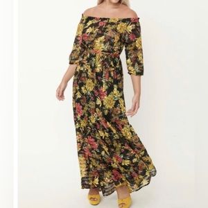 Off the shoulder floral boho Maxi dress